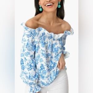 Tuckernuck Blue and White Floral Blouse